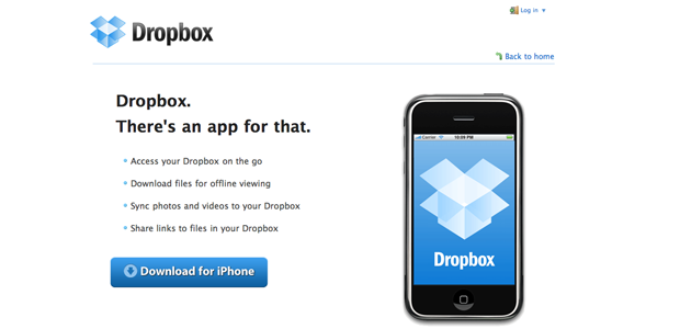 Dropbox iPhone app