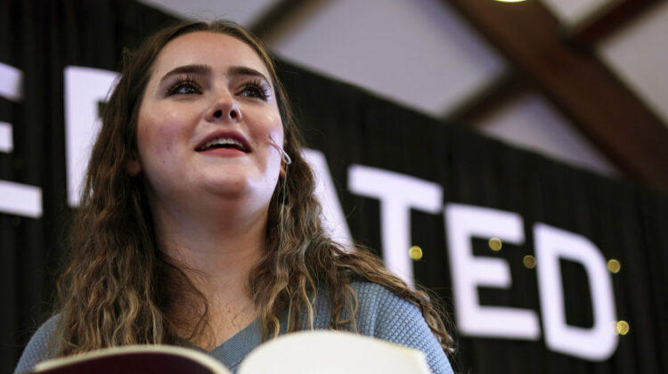 Photo of Jolina Console preaching.