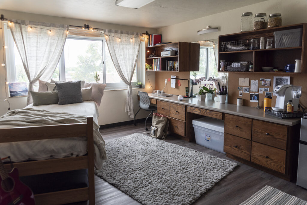 Photo of the inside of a remodeled room in Rees Hall