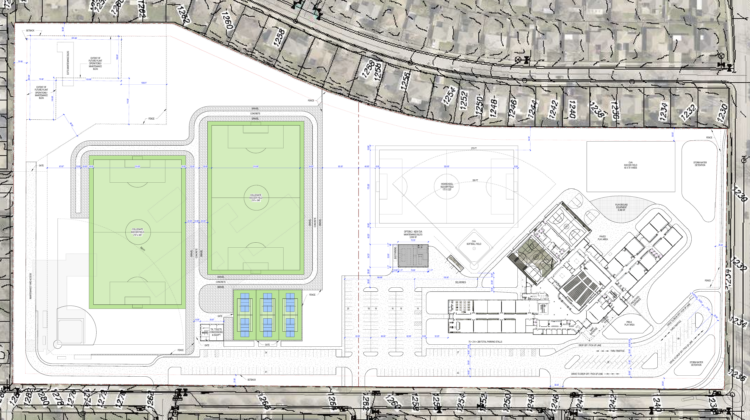 Plans for the new fields and school.